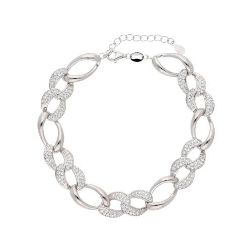 Pulsera plata y circonitas - LAD4820BR