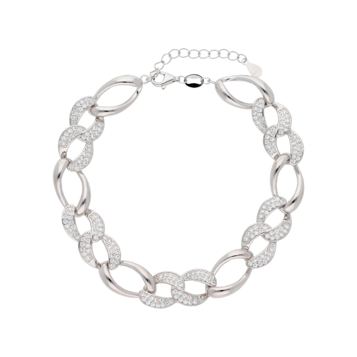 Pulsera plata y circonitas - LAD4820BR