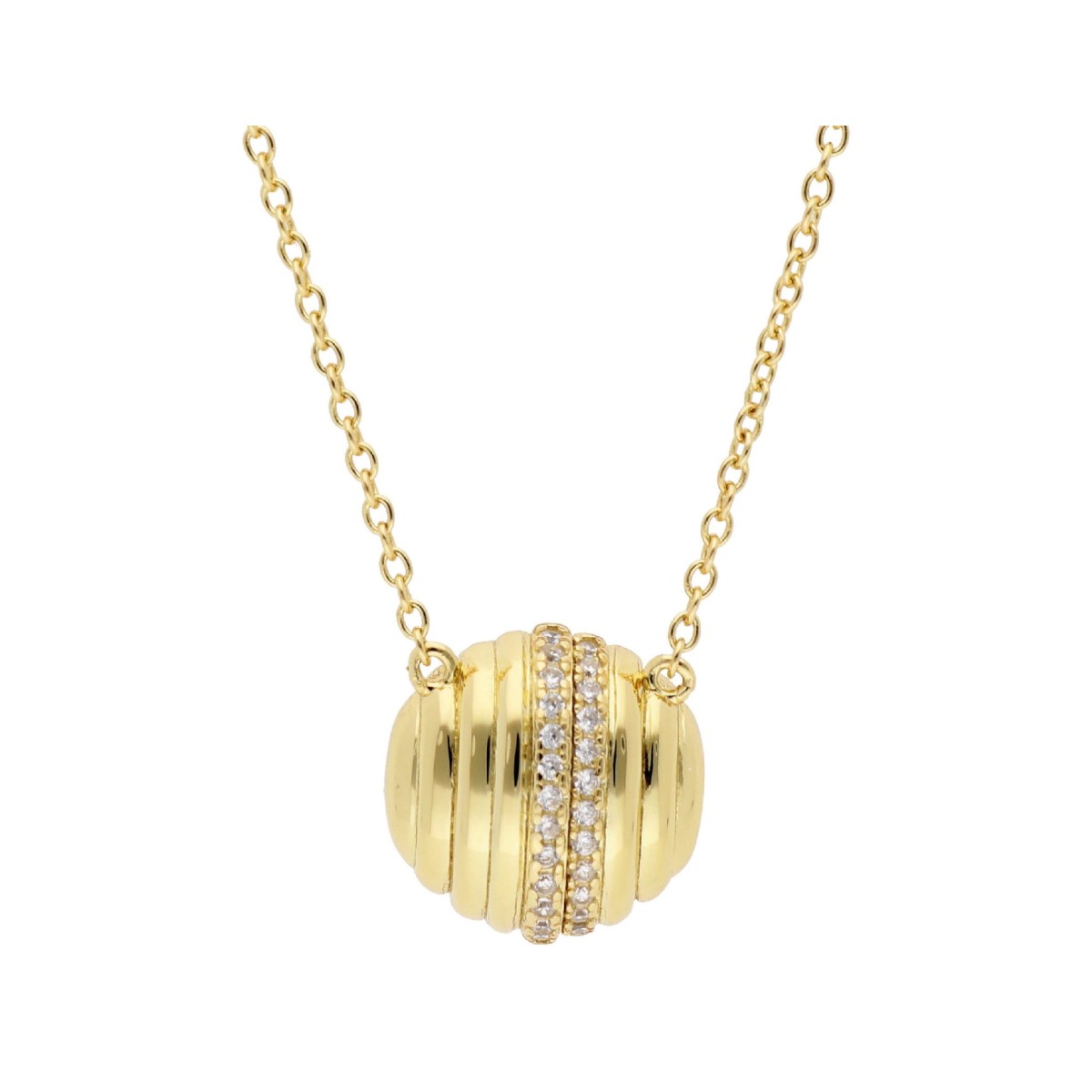 Collar plata y circonitas - LAD4824CL-D
