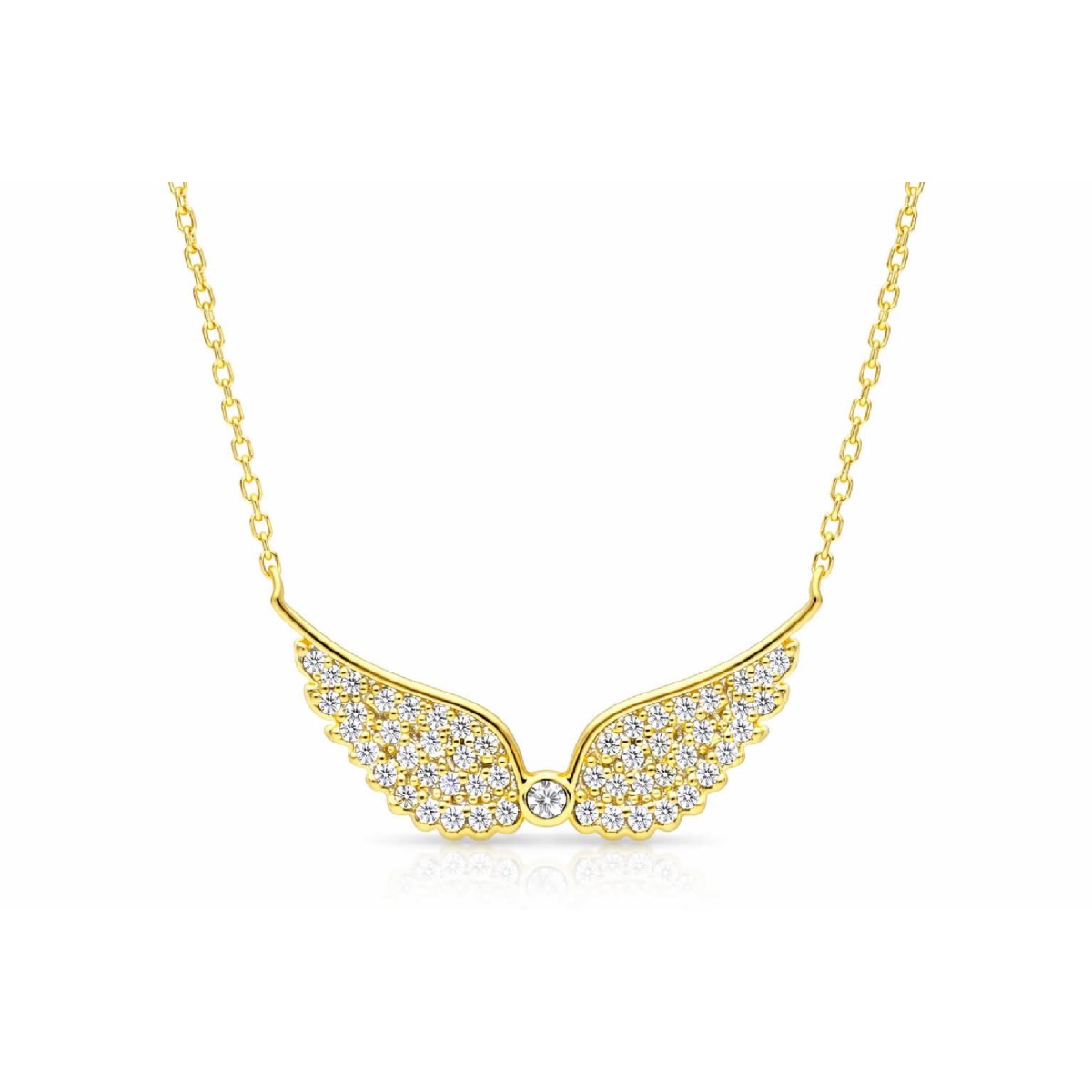 Colgante alas plata y circonitas - LAD4840CL-D