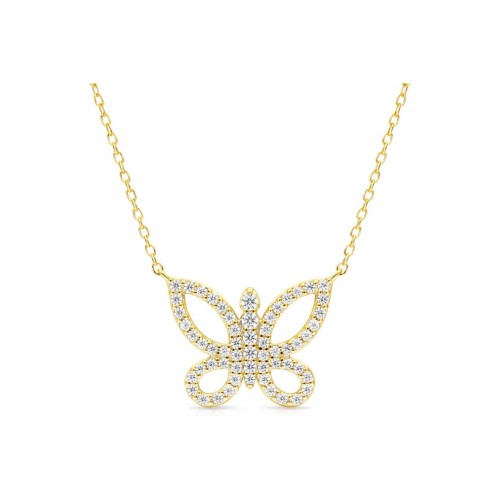 Colgante mariposa plata y circonitas - LAD4841CL-D