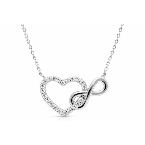 Colgante corazón plata y circonitas - LAD4842CL