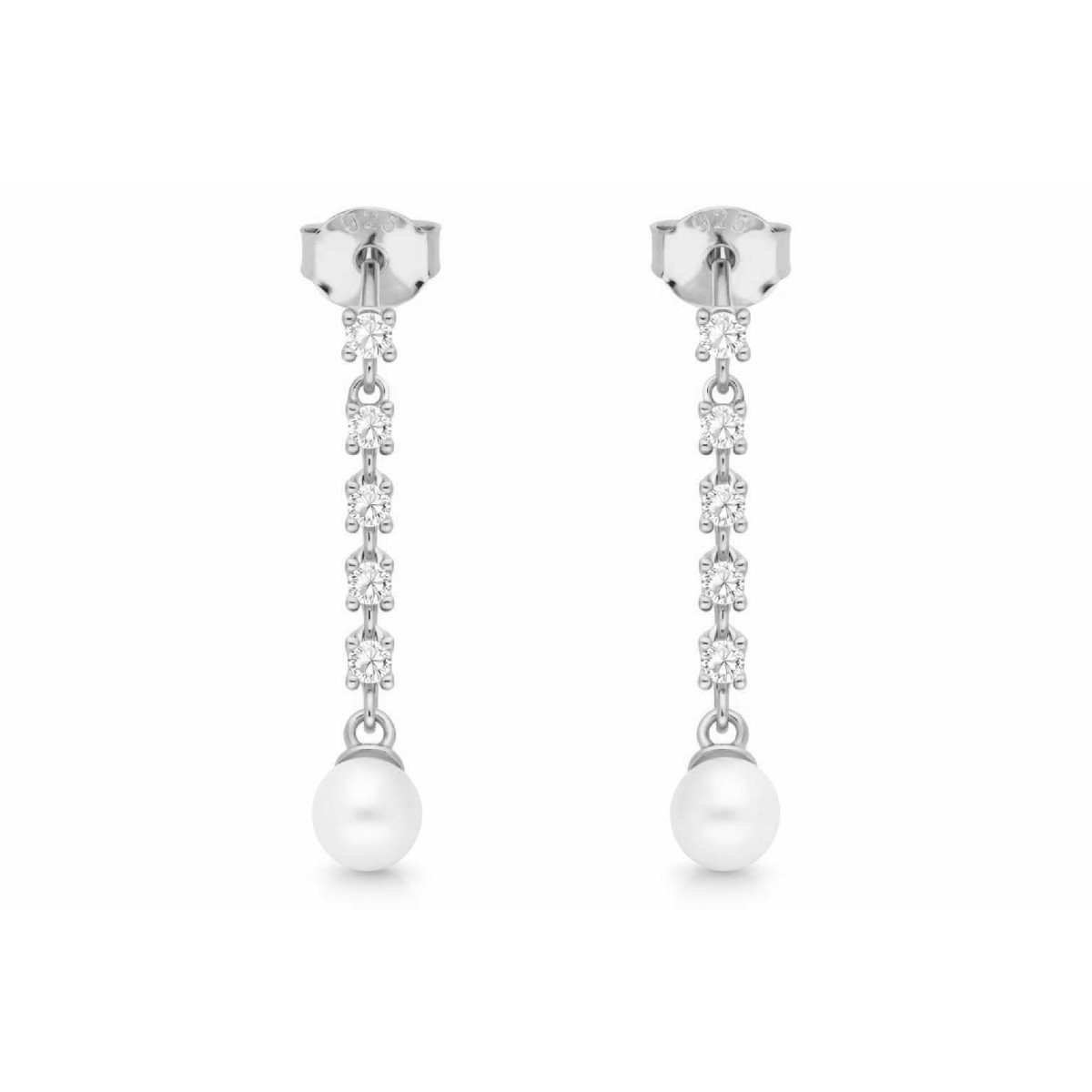 Pendientes plata, perlas y circonitas - LAD4855A