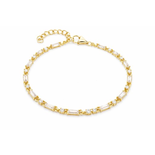 Pulsera plata y circonitas - LAD4837BR-D