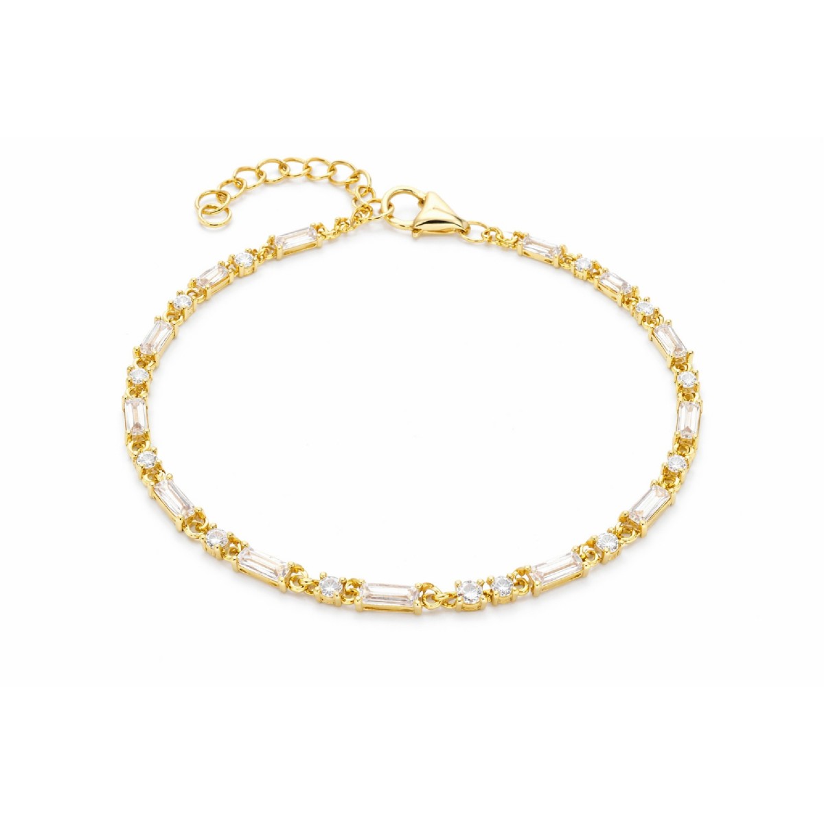 Pulsera plata y circonitas - LAD4837BR-D