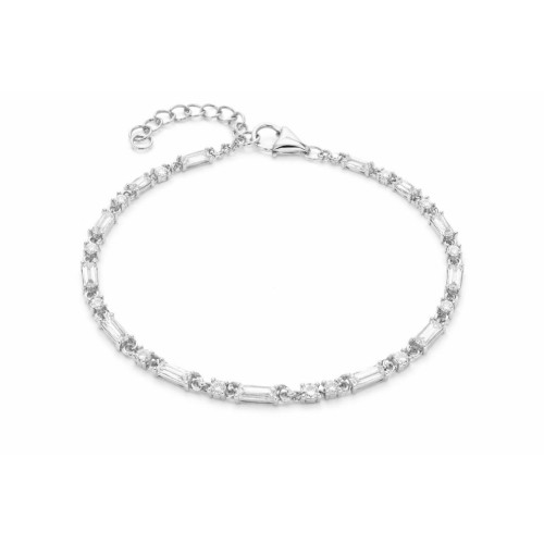 Pulsera plata y circonitas - LAD4837BR