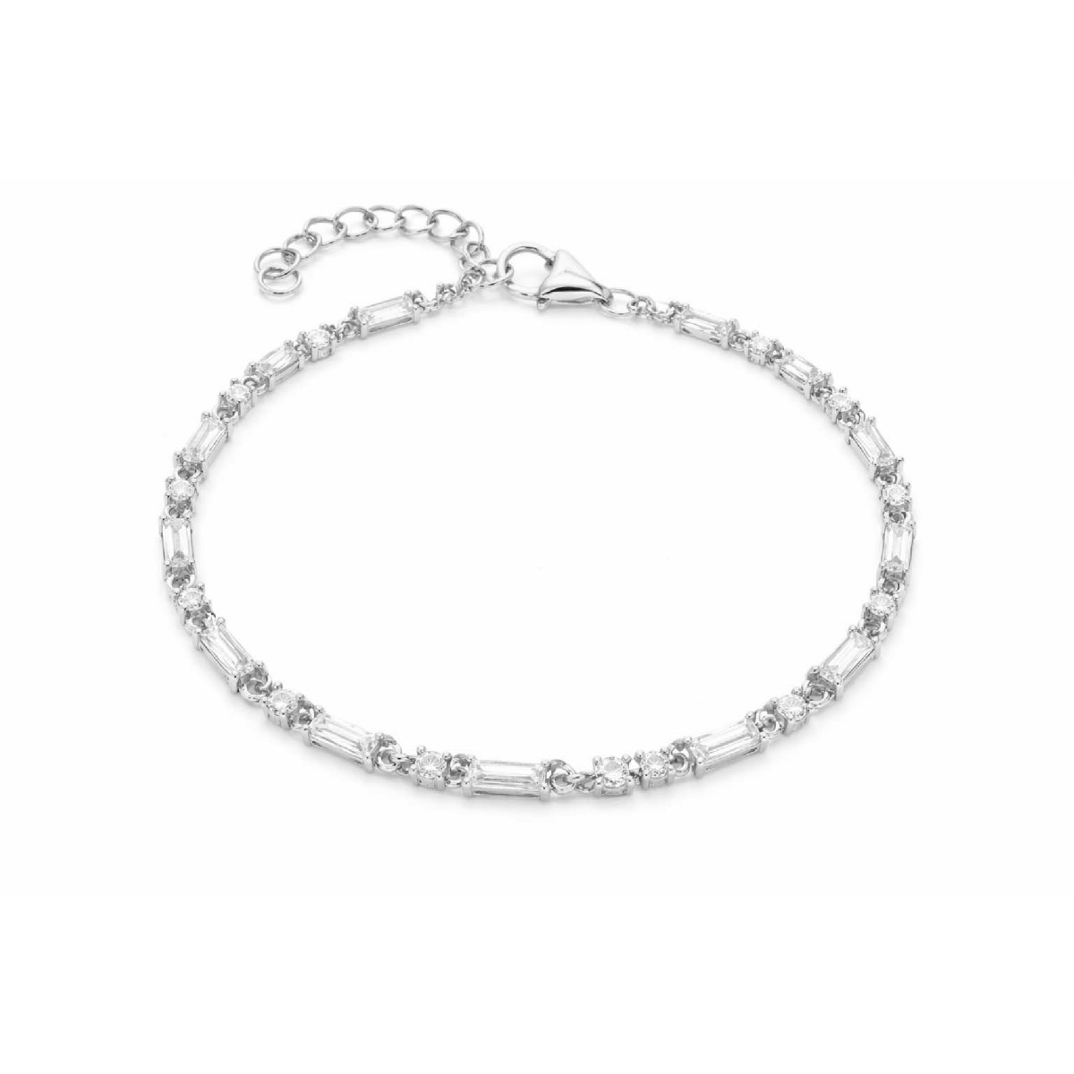 Pulsera plata y circonitas - LAD4837BR