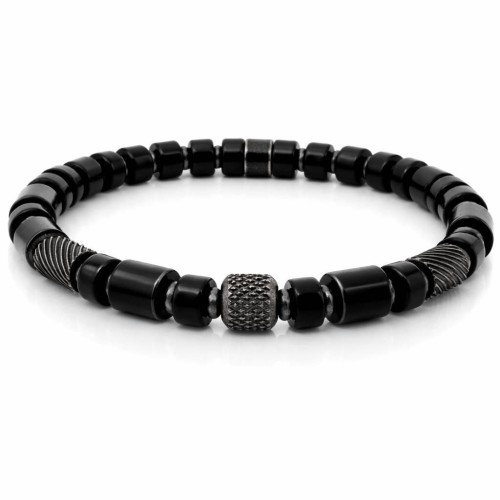 Pulsera acero y black agatha - RB322-B