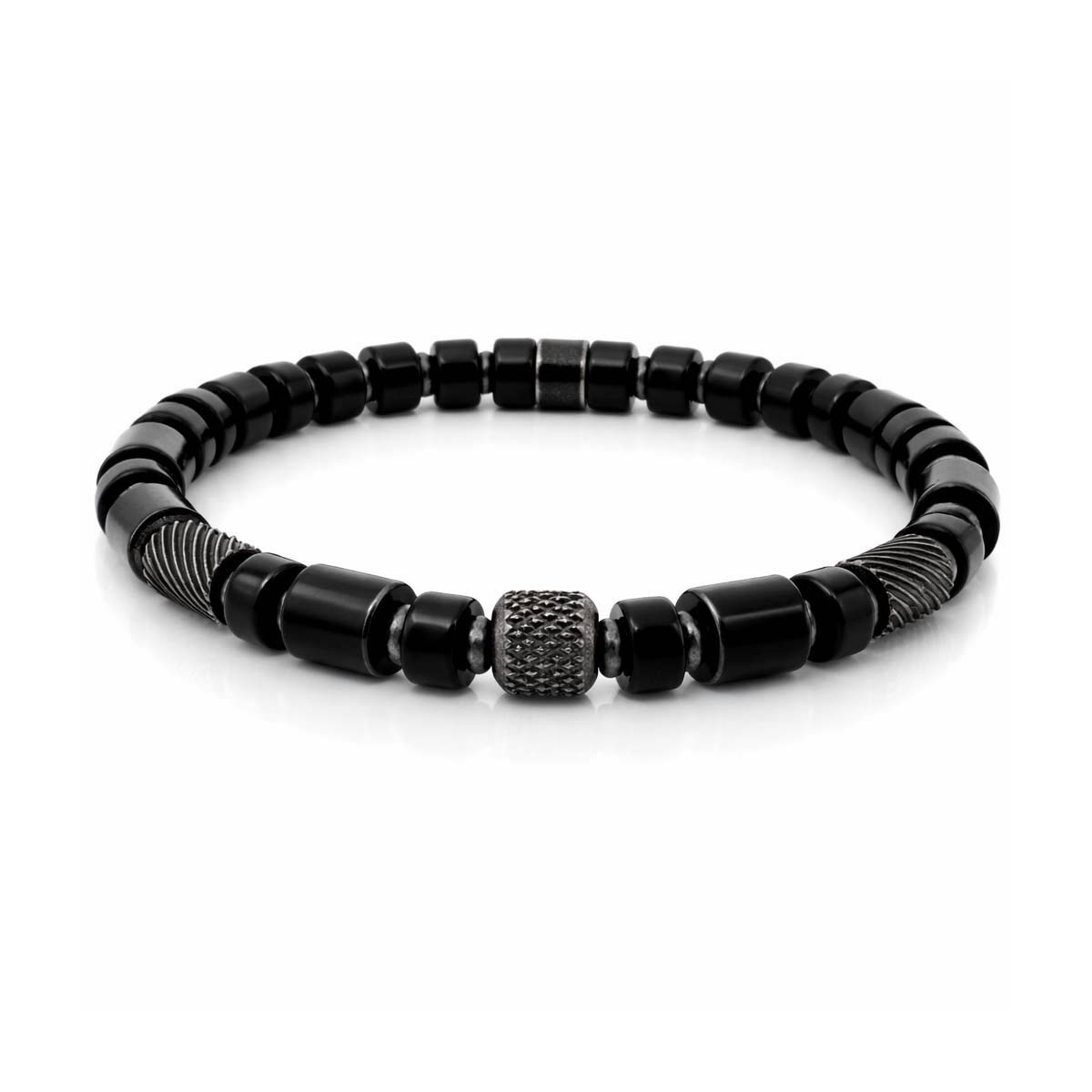 Pulsera acero y black agatha - RB322-B