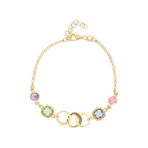 Pulsera plata y circonitas - LAF6613BR-D