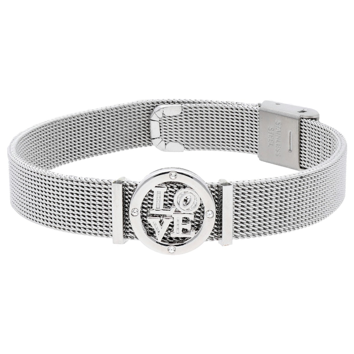 Pulsera acero y charm aloy y circonitas - LM28BR