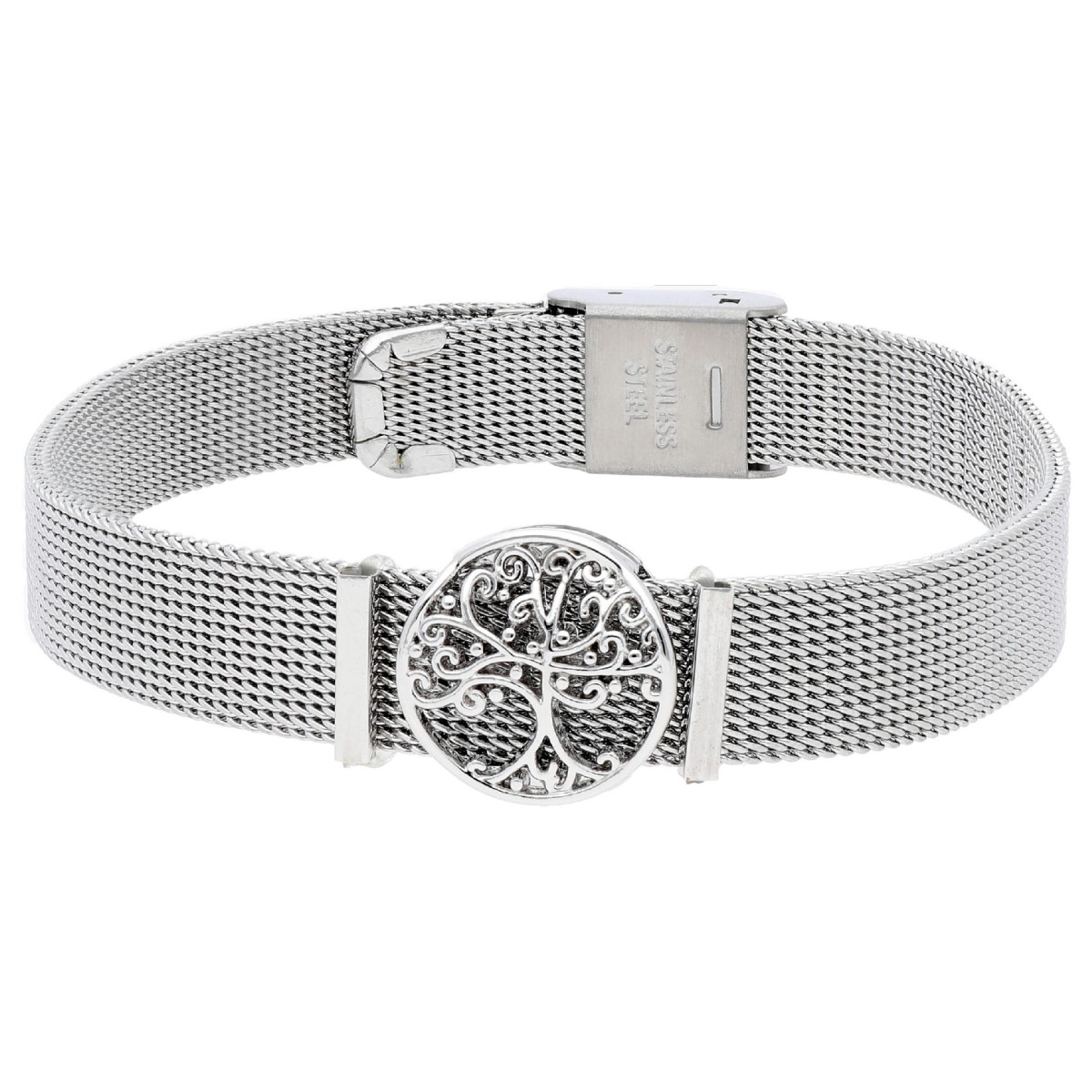 Pulsera acero y árbol vida aloy - LM62BR