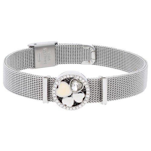 Pulsera acero + charm aloy y circonitas - LM67BR