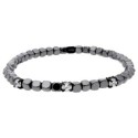 Pulsera ematites, acero y circonitas - MS015