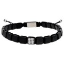 Pulsera hematites 6mm y acero  - MS031-N