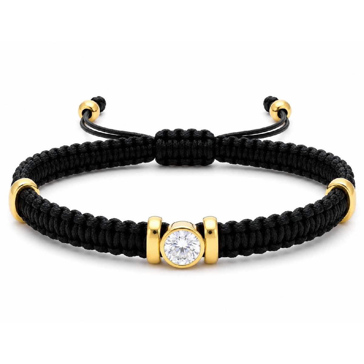 Pulsera macramé acero y circonitas - KNT004-2