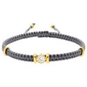 Pulsera macramé acero y circonitas - KNT004-5