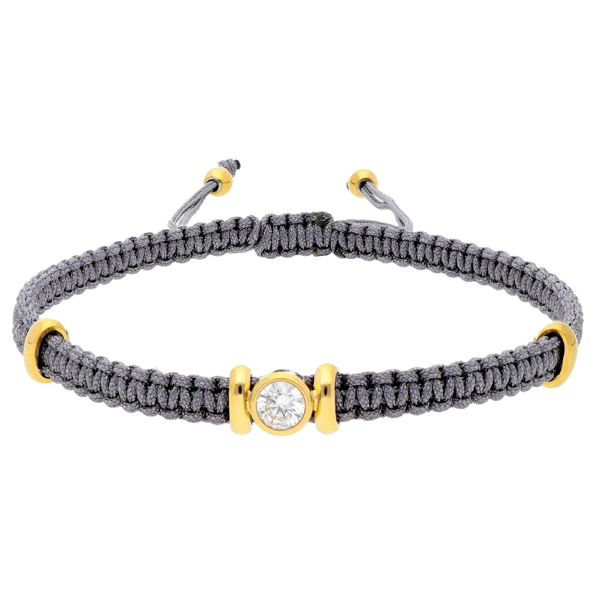 Pulsera macramé acero y circonitas - KNT004-5