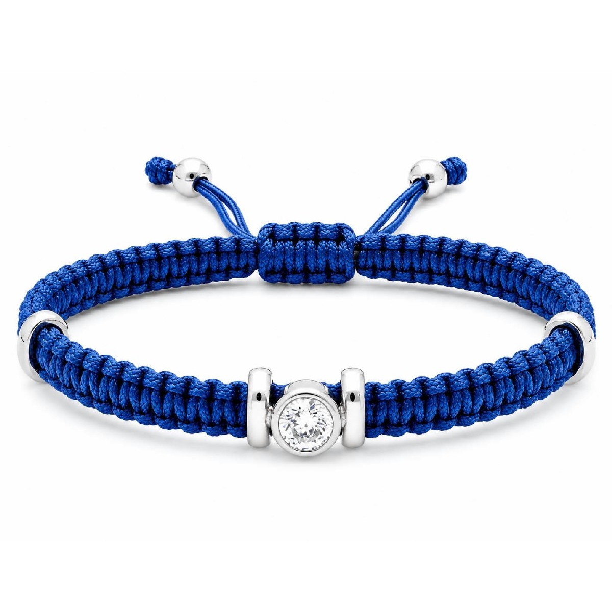 Pulsera macramé acero y circonitas - KNT004-6