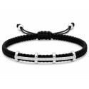Pulsera macramé acero y circonitas - KNT001-1