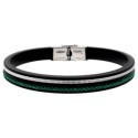 Pulsera caucho, cuerda náutika y acero - NTK060BR-V