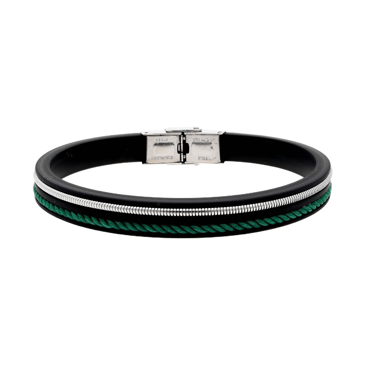 Pulsera caucho, cuerda náutika y acero - NTK060BR-V