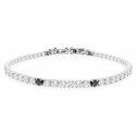 Pulsera acero y circonitas 3mmx21cm - MTC232-BN