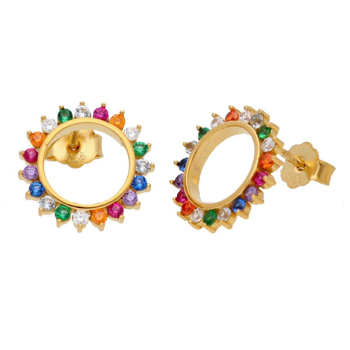 Pendientes plata y circonitas 14mm - LAD3157A-D