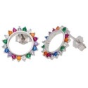 Pendientes plata y circonitas 14mm - LAD3157A