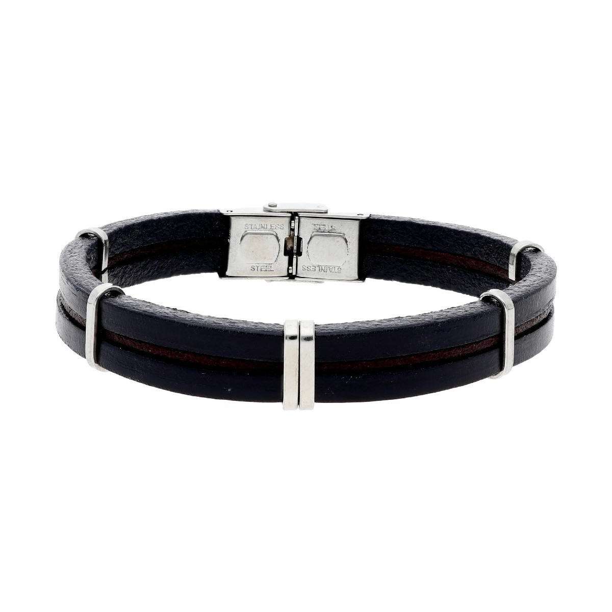 Pulsera piel y acero - 84BA1588-M