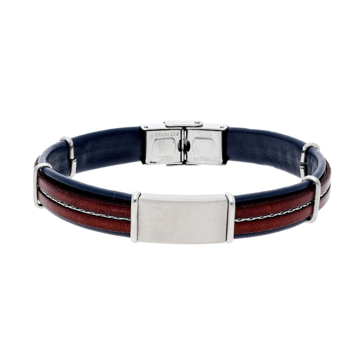 Pulsera piel y acero - 84BA1591