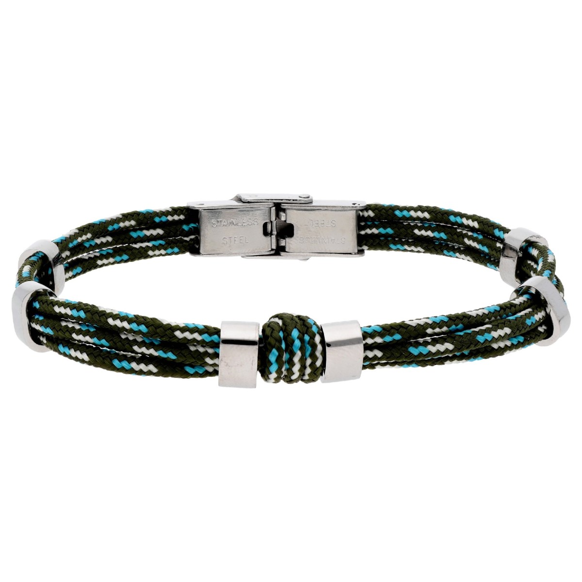 Pulsera cuerda náutika y acero - NTK076BR-M