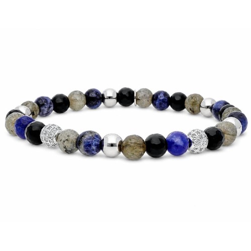 Pulsera acero, circo y piedras naturales - SHA001