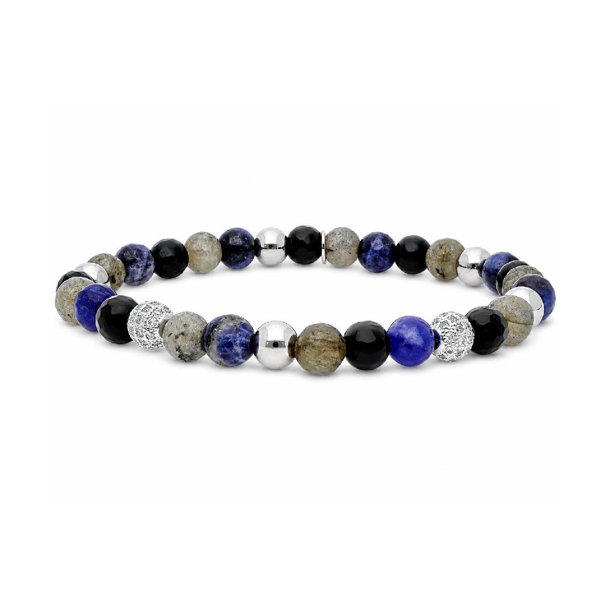 Pulsera acero, circo y piedras naturales - SHA001