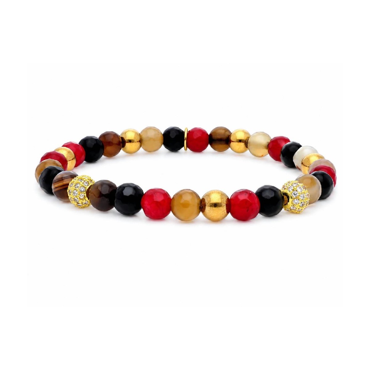 Pulsera acero, circo y piedras naturales - SHA004