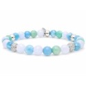 Pulsera acero, circo y piedras naturales - SHA051