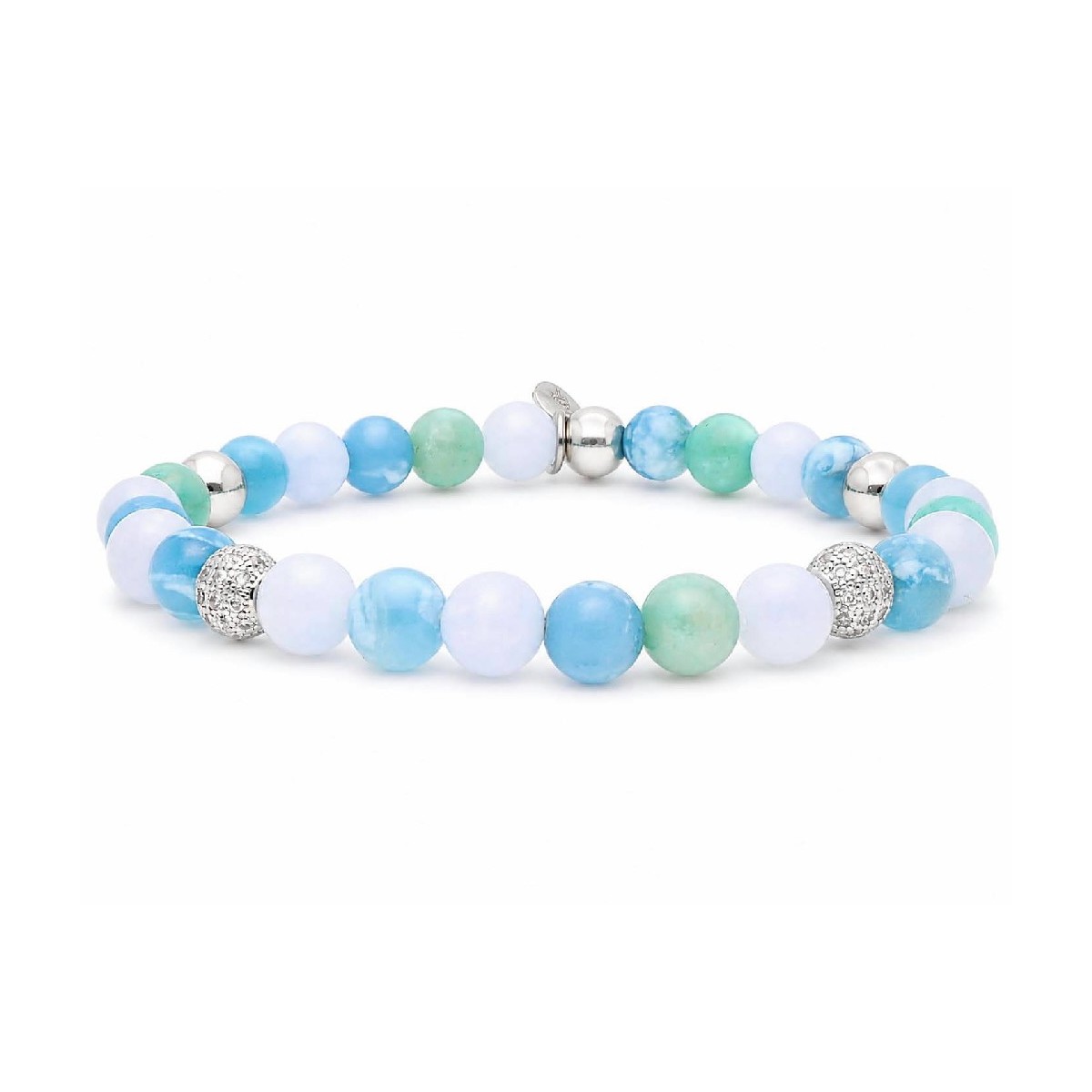 Pulsera acero, circo y piedras naturales - SHA051
