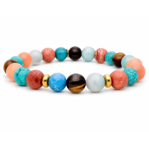 Pulsera acero y piedras naturales - SHA057