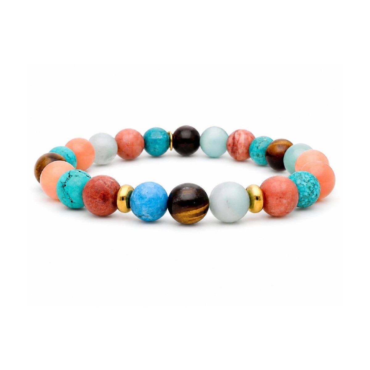 Pulsera acero y piedras naturales - SHA057