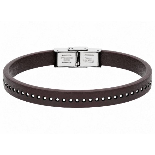Pulsera piel acero - 87BR034-M