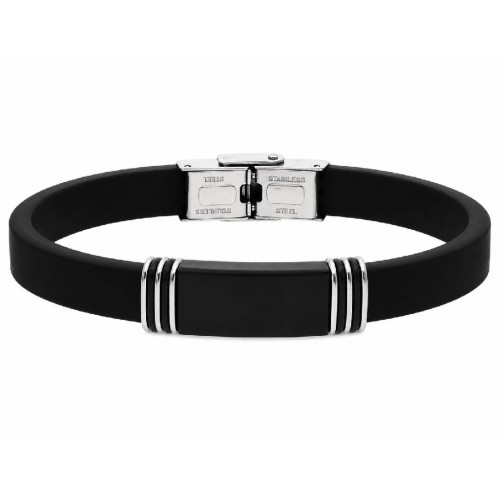 Pulsera caucho  y acero - MTC186BR
