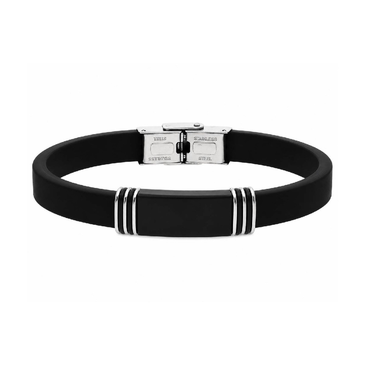 Pulsera caucho  y acero - MTC186BR