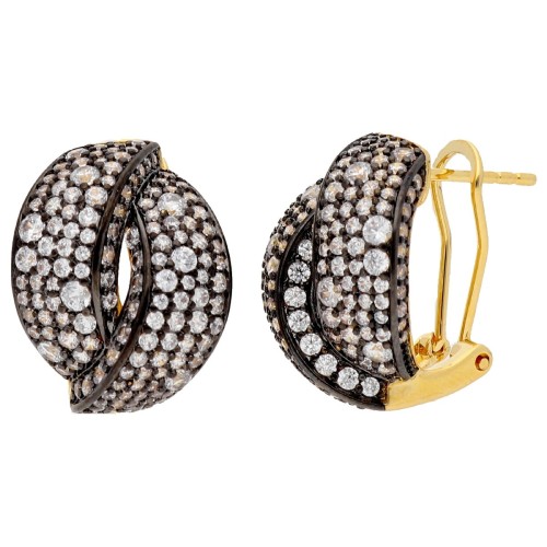 Pendientes aleación con baño de oro 18K - AKM003A-D
