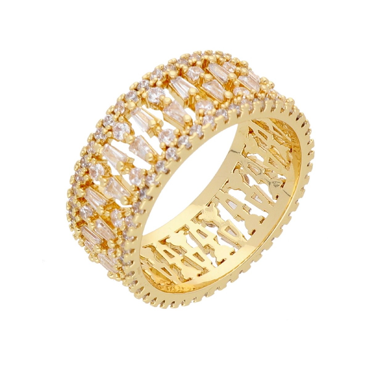 Anillo aleación con baño de oro 18K - AKM031AN-D