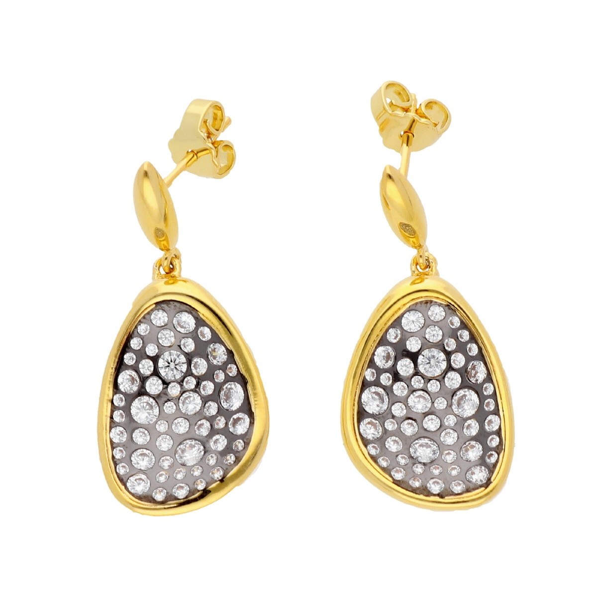 Pendientes aleación con baño de oro 18K - AKM002A-D