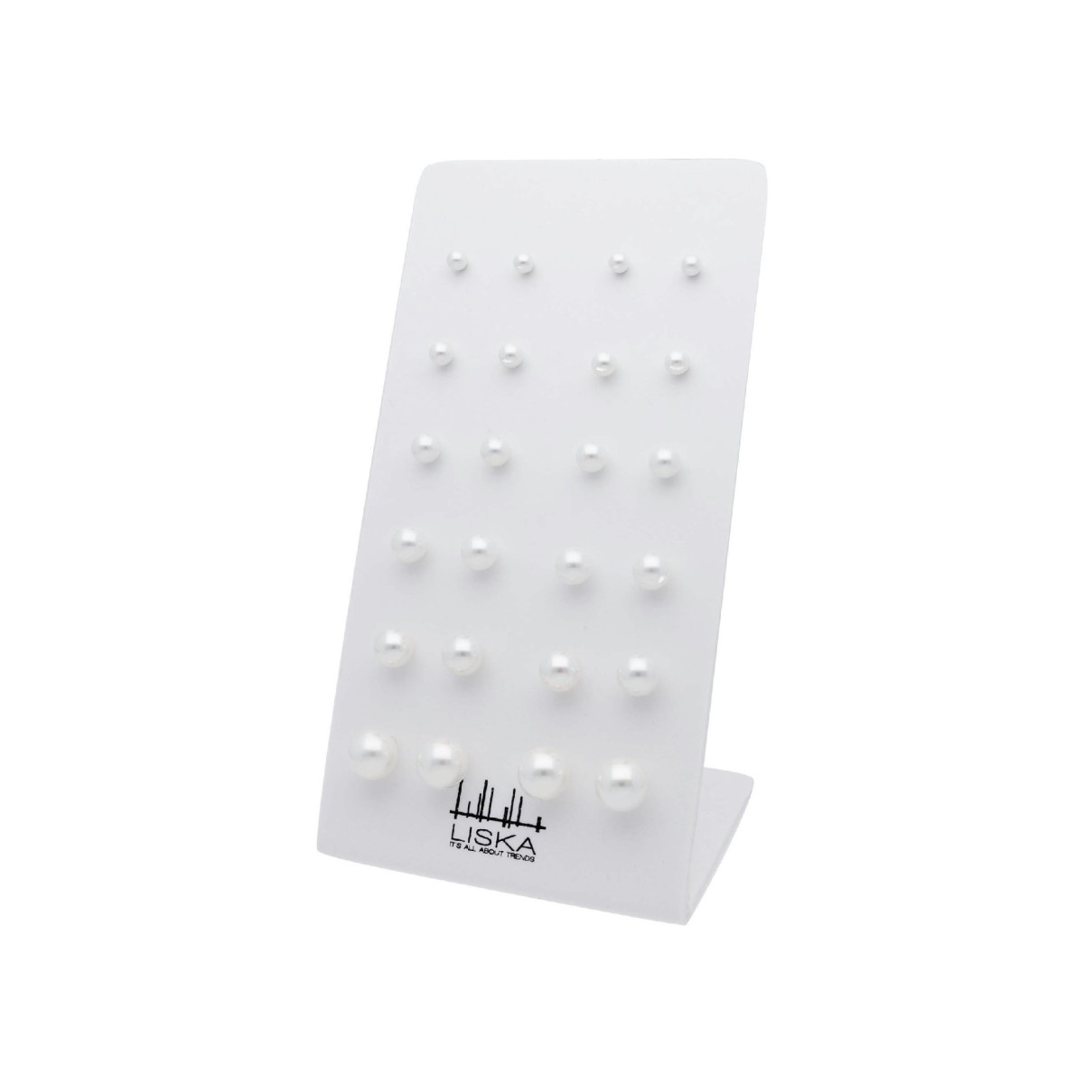Pack 12 pendientes plata y perlas - LAD4833PACK