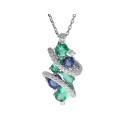Silver pendants with zircons