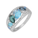 Silver rings with zircons